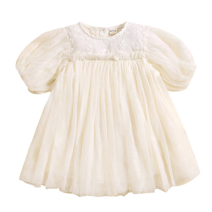 Toddler Girls Short Sleeve Lace Tulle Clothes Baby Girl Floral