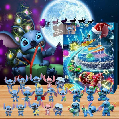 New Style 24pcs Stitch Advent Calendar for Kids Minnie Surprise Toys for Children 2024 Christmas Gifts