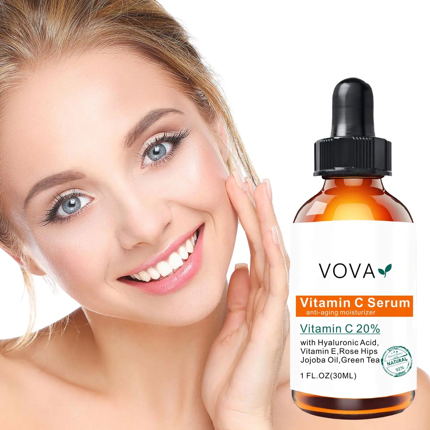 20% Vitamin C Liquid Serum Anti-aging Whitening VC Hyaluronic Acid Face Serum Brighting Moisturising Fade Fine Lines Skin Care