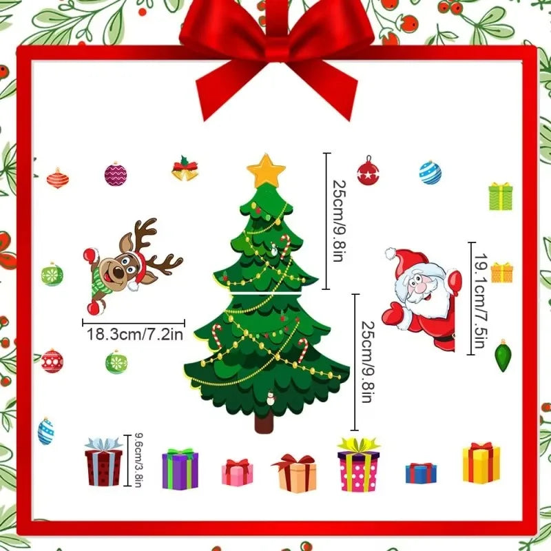 Christmas Themed Magnetic Sticker  3D Christmas Cartoon Magnet Fridge Stickers Soft PVC Magnetic Refrigerator Magnets