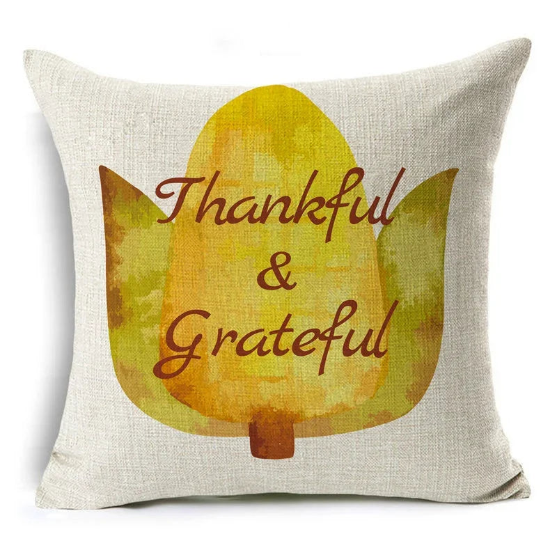 Thanksgiving Pumpkin Plant Pillowcases Linen Decor Throw Cushion Cover For Car Sofa Pillowcase Outdoor Garden Home Decoration