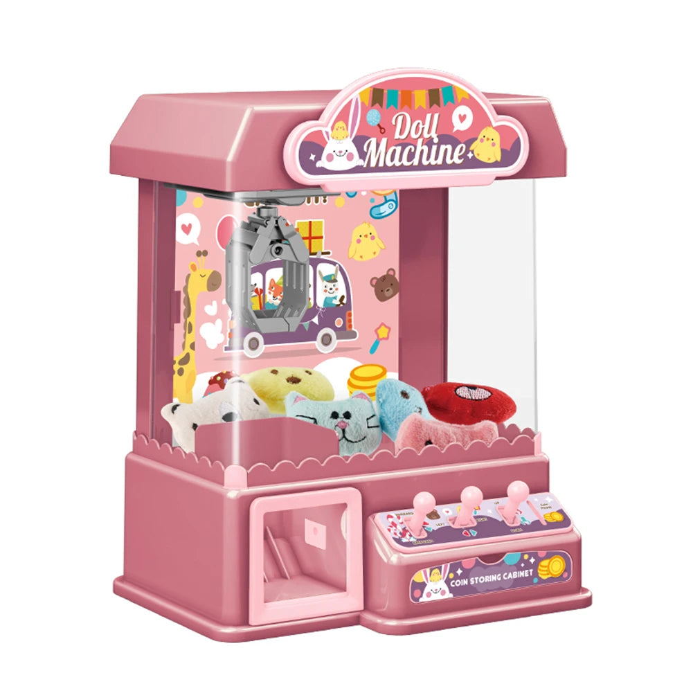 Doll Claw Machine Arcade Claw Game Machine Toy with 10 Dolls 10 Capsule Gifts for Girls and Boys for Kids 6 Years Old and Up