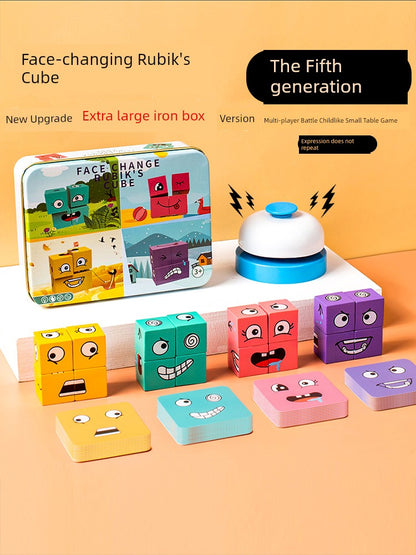 Fun You Cry Me Laugh Puzzle Face-Changing Cube Building Blocks