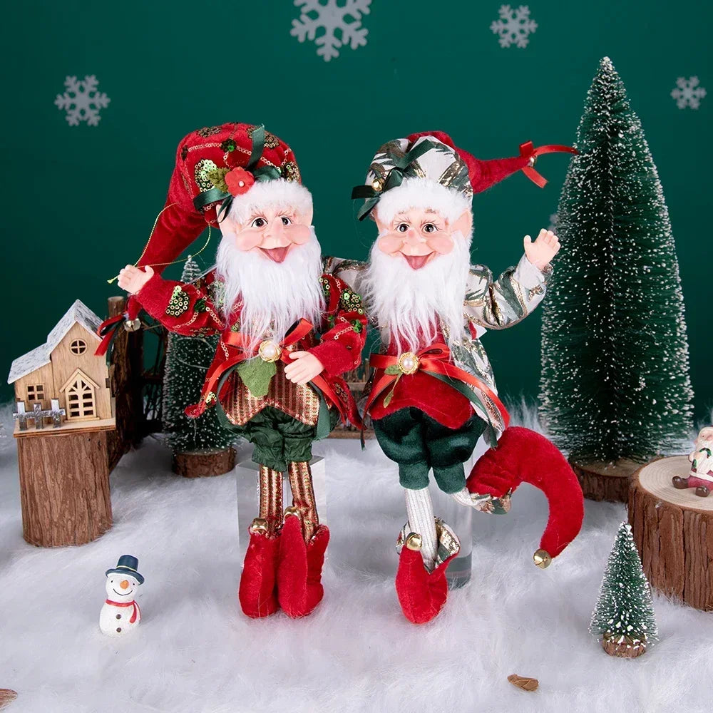 2024 New Christmas Elf Plush Toy Home Decor Couple Elves Holiday Dolls Toy New Year Gift Kids Room Decoration Navidad Natal Xmas