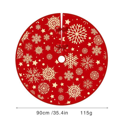 90/60CM Christmas Tree Skirts Santa Claus Printed Xmas Tree Bottom Decor Mat Christmas Tree Decoration Indoor Outdoor Decor