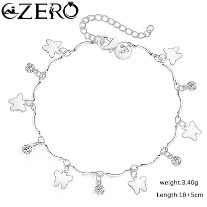 Charm 925 Sterling Silver Bracelets for Women zircon butterfly Chain elegant Fashion Wedding Party Christmas fine Jewelry