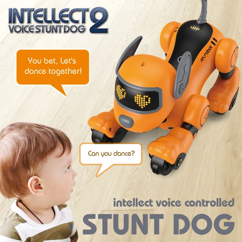 RC Robot Electronic Dog Stunt Dog Voice Command Voice interaction with child Programmable Touch-sense Music Song Toys for Kids