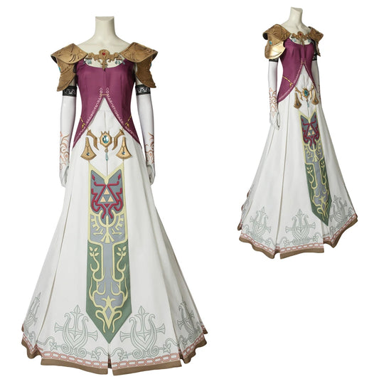 Zelda Princess CosplayTwilight Princess Cosplay Costume Adult Party Dress With Props Halloween Makeup Prom Dress