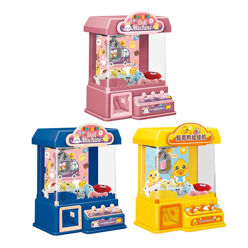 Doll Claw Machine Arcade Claw Game Machine Toy with 10 Dolls 10 Capsule Gifts for Girls and Boys for Kids 6 Years Old and Up