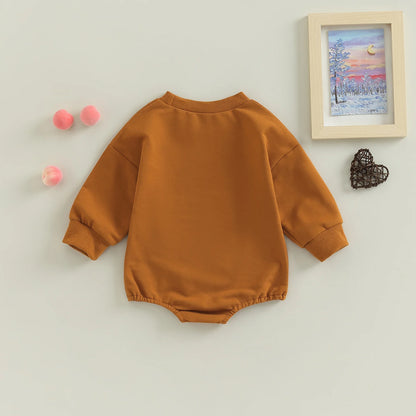 Citgeett Spring Autumn Infant Baby Boys Girls Jumpsuit Letter Print Long Sleeve Bodysuit Fall Clothes