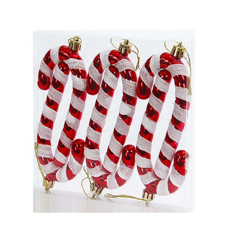 Merry Christmas Ball Candy Cane Pendants Ornaments Christmas Tree Pendant Decoration for Home New Year 2025 Exquisite Xmas Gift