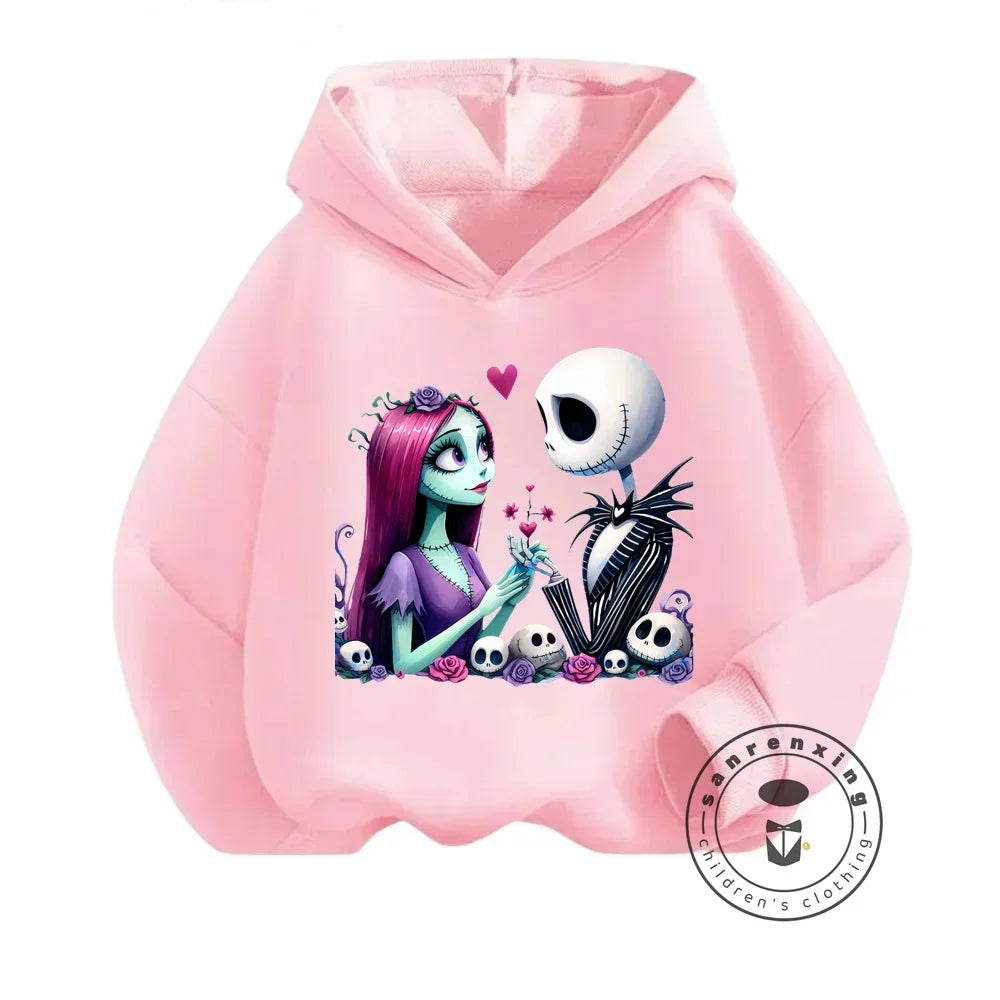 Kid's Fashion with The Nightmare Before Christmas Q-Edition Elastic Hoodie Perfect for Boys and Girls in Spring Autumn Season