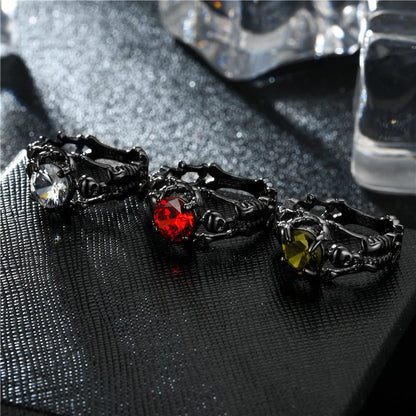 Skull Gothic Statement Promise Cocktail Party Biker Ring Vampire Accessories Halloween Gifts