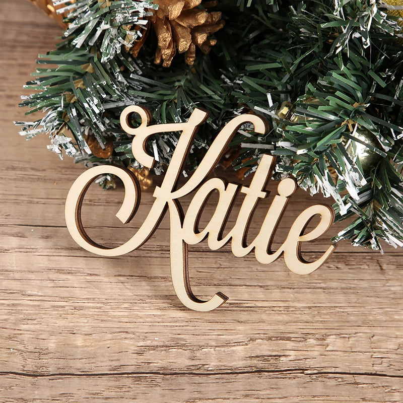 Christmas Stocking Name Tags Personalized Stocking Wood Letters Custom White Name Tags Christmas Rustic Country Farmhouse cutout