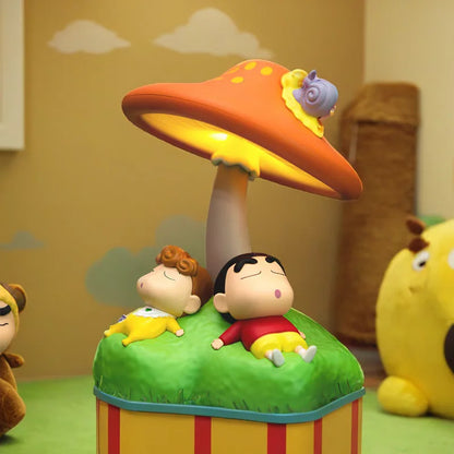 Authentic Mushroom Mood Lamp Crayon Shin-chan Pat Light Cute Bedside Light With Sleeping Night Light Children Gift Desk Decorate