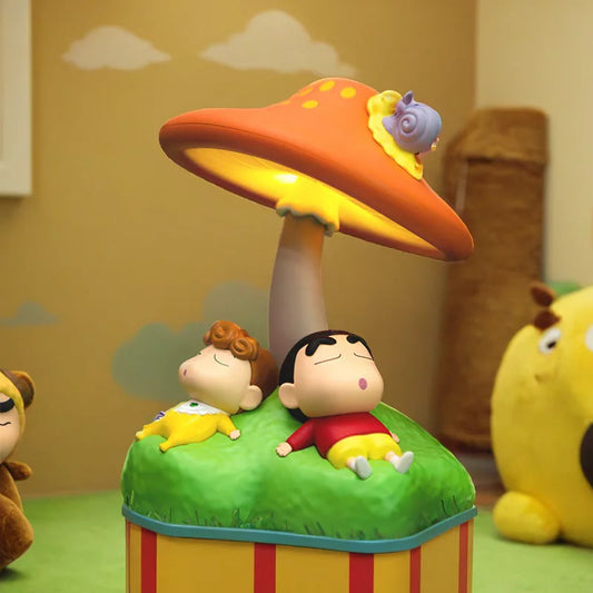 Authentic Mushroom Mood Lamp Crayon Shin-chan Pat Light Cute Bedside Light With Sleeping Night Light Children Gift Desk Decorate