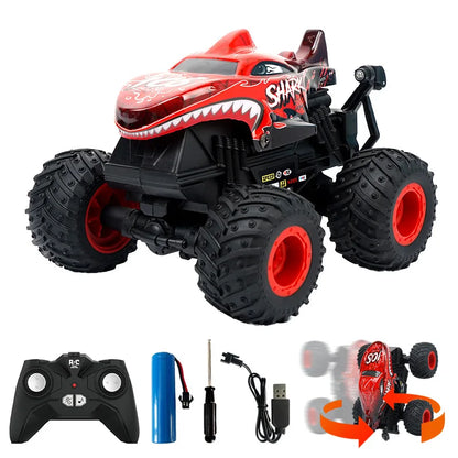 360 Degrees Rotating Dinosaur Shark RC CAR 1:20 Children's Music Lights Remote Control Stunt Car Children's Toy Car