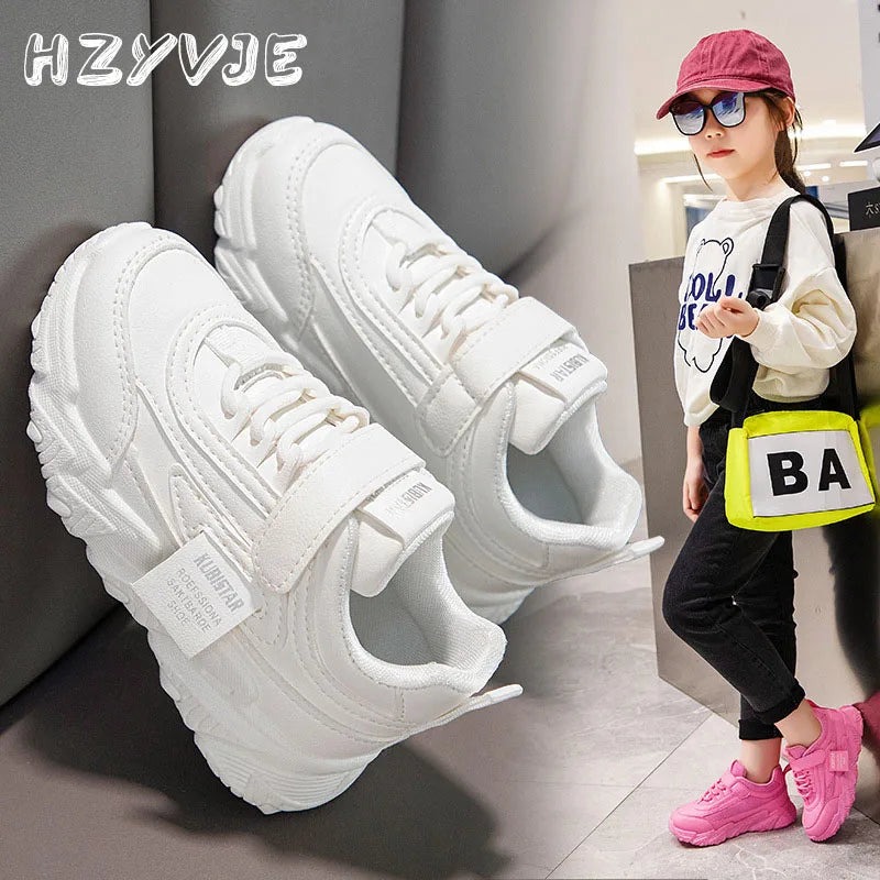 Spring and Autumn New Children's Sports Shoes Girls' Fashion Leisure Mesh Breathable Non-slip Running Shoes Student Sneakers