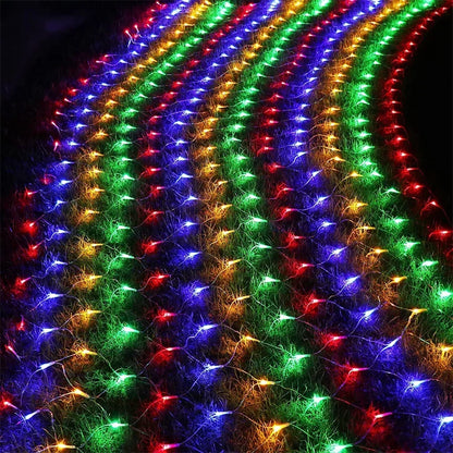 Thrisdar 8X10M 2000 Large Size LED Net Light Outdoor Mesh Light Waterproof Christmas Bush Net Light for Tree Garden Wedding Deco