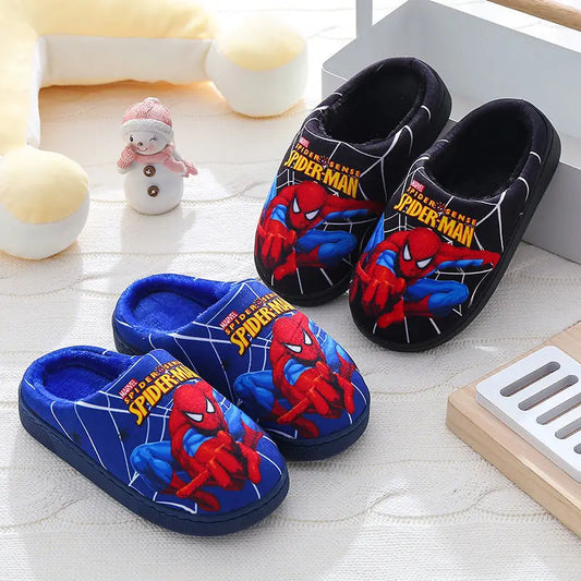 Disney Indoor Home Slippers Parent-child Cotton Anti-skid Floor Children's Shoes Breathable Cartoon Warm Slippers Size 24-39