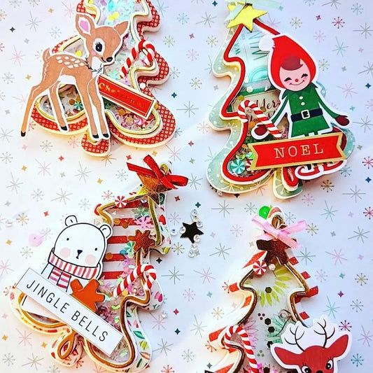 KSCRAFT Christmas Tree Cookie Shaker Metal Cutting Dies Stencils for DIY Scrapbooking Decorative Embossing DIY Paper Cards