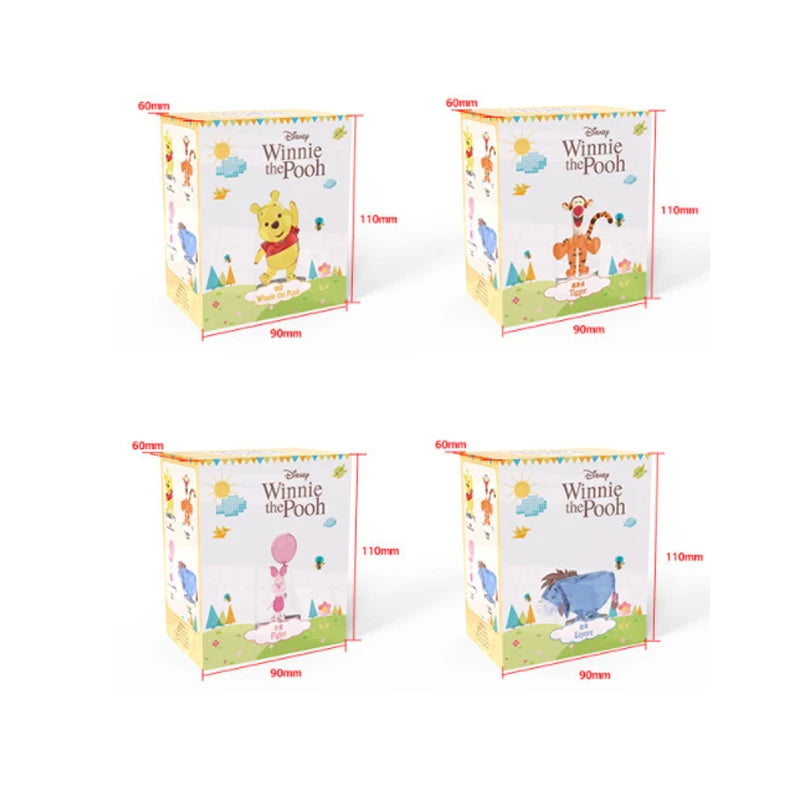 Disney Building Blocks Pooh Bear Ornaments Piglet Gaule Child Transparent Toy Puzzle Doll Ornaments Girl Crystal Figure Gift