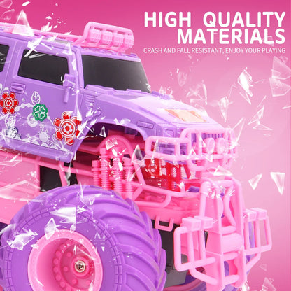 Pink RC Car Off-Road Big Wheel Electric Drive High Speed Purple 2.4G Remote Control Car Girls Trucks Toys for Children Christmas