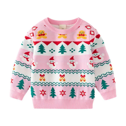 Children Baby Christmas Tree Sweater Knitted Autum Winter Boy Girl Clothes Round Neck Kid Toddler Girls Boys Pullover Outerwear