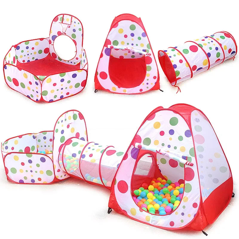 3 In 1 Children Ball Pool Baby Ballon Playpen Portable Kids Tent Ball Pit Crawling Tunnel Kid Playground Yard Rooom Pool Gift