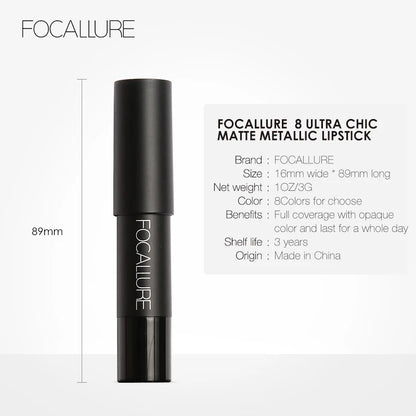 FOCALLURE 31 Colors Matte Lipstick Pencil High Crayons Gloss Long-lasting Waterproof Lip Balm Pen Lips Makeup Women Cosmetics