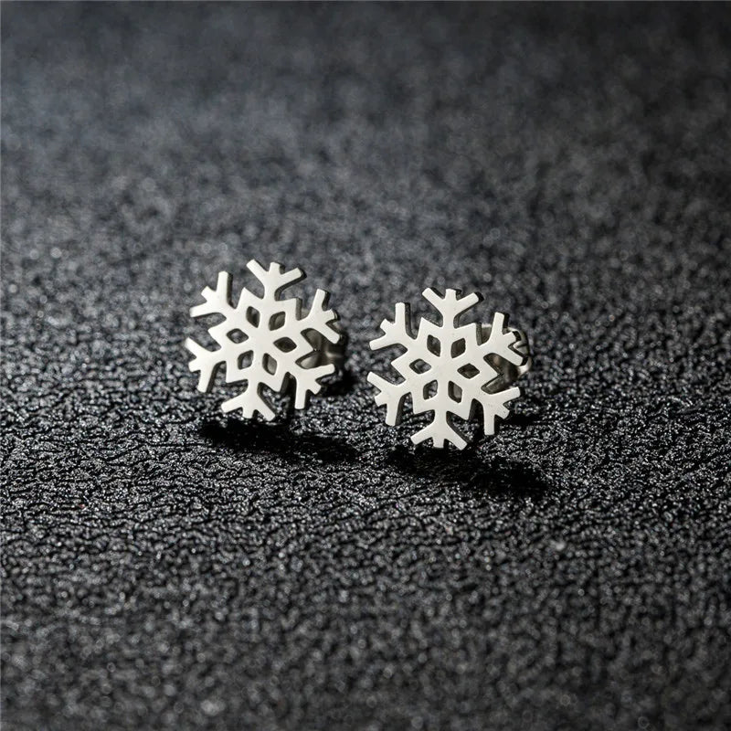 Multiple Stainless Steel Flower Stud Earrings Women Korean Daisy Mandala Rose Lotus Earings Piercing Jewelry Plant Oorbellen