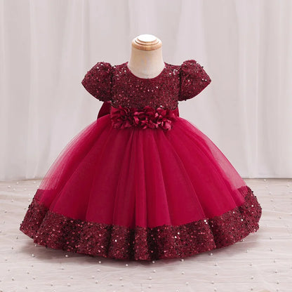 2024 opular baby girl birthday party dress 9 months to 5 year old Princess Christmas party Christmas Party Party Cake eveni