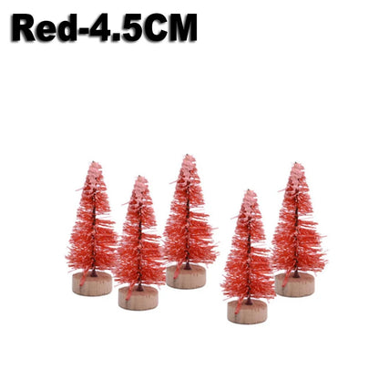 500Pcs Mini Christmas Tree Ornament Small Artificial Pine Sisal Snow Landscape Xmas Trees Christmas Tabletop Navidad Decor Gifts