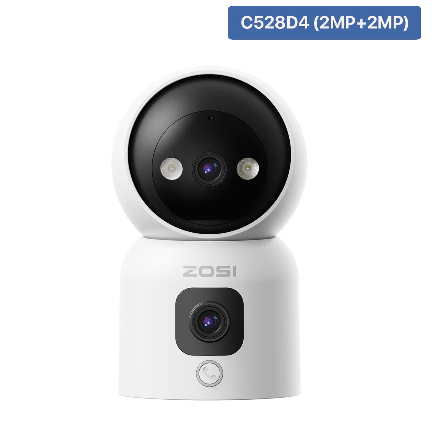 ZOSI C528 6MP/4MP HD Dual-Lens Indoor WiFi Security Camera Plug-in 360° Views Pan/Tilt Home Surveillance Baby/Pet Dog Monitor