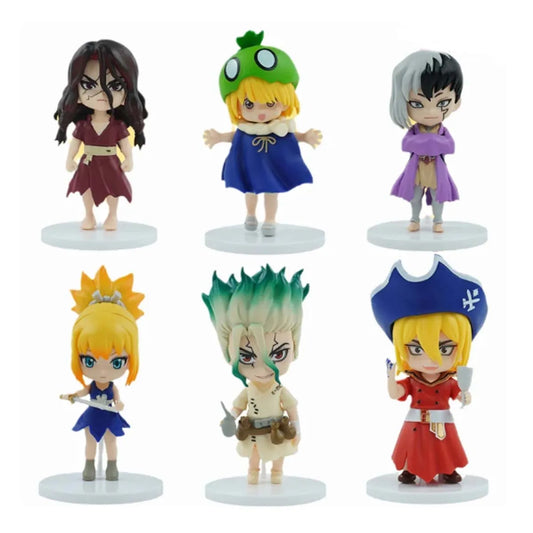 6pcs 10cm Stone Dolls,Anime Action Figure,Adult Collection Model,Cute Funny Model Toys,Birthday Christmas Choice for Boys Girls