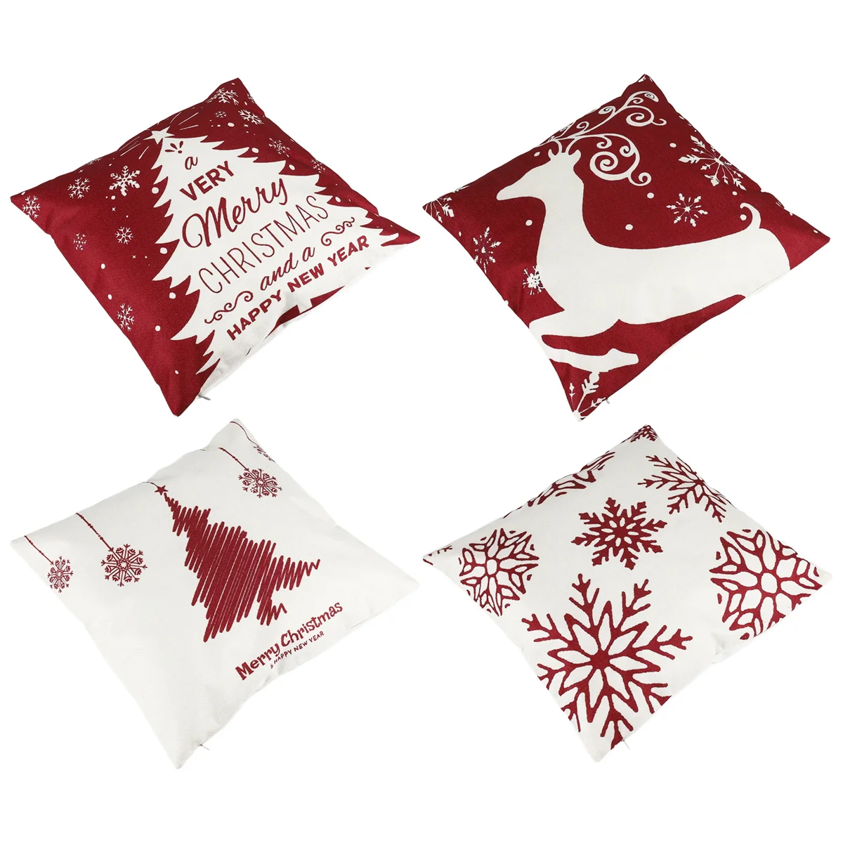 Christmas Pillow Covers 18X18 Set of 4, Decor for Home,Xmas Decorations Throw Cushion Case for Home