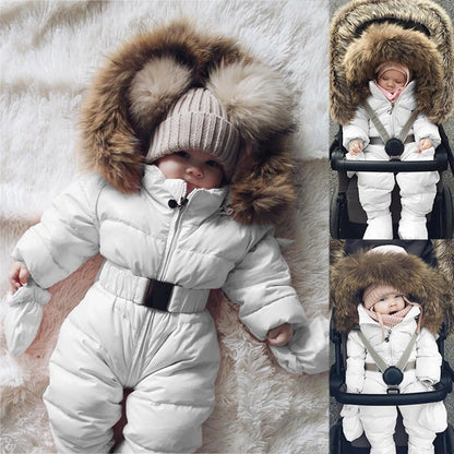 Outerwear Romper Coat Warm Infant Baby Snowsuit Girls Hooded Jumpsuit Girls Coat& Snow Pants Boys 7