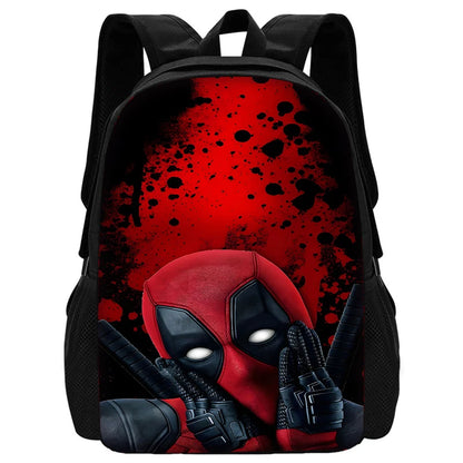 Child Schoo Deadpools Super Heroes Backpack with Lunch Bags ,Pencil Bags ,School Bags for Boys Girls Best Gift