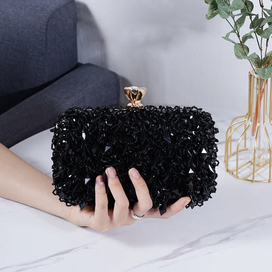 2024 New Women's Evening Bags Fashion Luxury Sequin Beaded Banquet Handbags Clutches Ladies Chain Small Shoulder Bag Purses