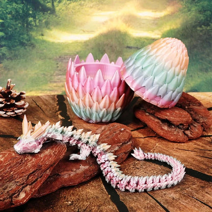 Upgraded 3D Printed Dragon With Magnetic Movable Flexible Articulated Dragon Scale Egg For Home Office Decor Adults Kids Gifts