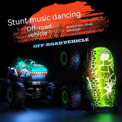 360 Degrees Rotating Dinosaur Shark RC CAR 1:20 Children's Music Lights Remote Control Stunt Car Children's Toy Car