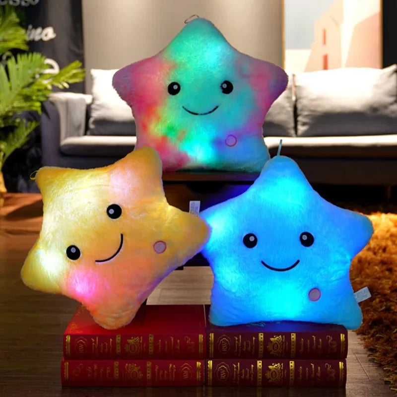 Cute Led Light Star Pillow Stuffed Soft Star Luminous Throw Pillow Cute Cushion With Colorful Light Child Girls Christmas Gift