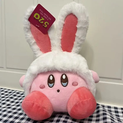 Anime Kawaii Cute Star-Kirby Rabbit Ears Stuffed Peluche Plush Quality Cartoon Toys Great Christmas Birthday Gift for Children