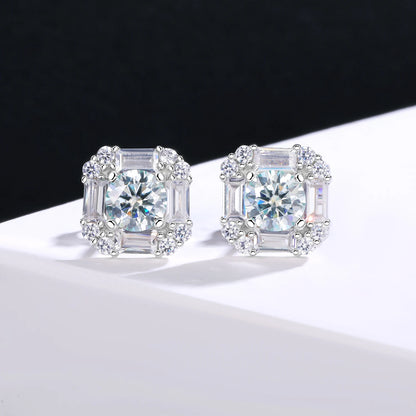 PuBang Fine Jewelry Sparkling 925 Sterling Silver GRA Cert Moissanite Diamond Stud Earrings for Women Engagement Gifts Wholesale