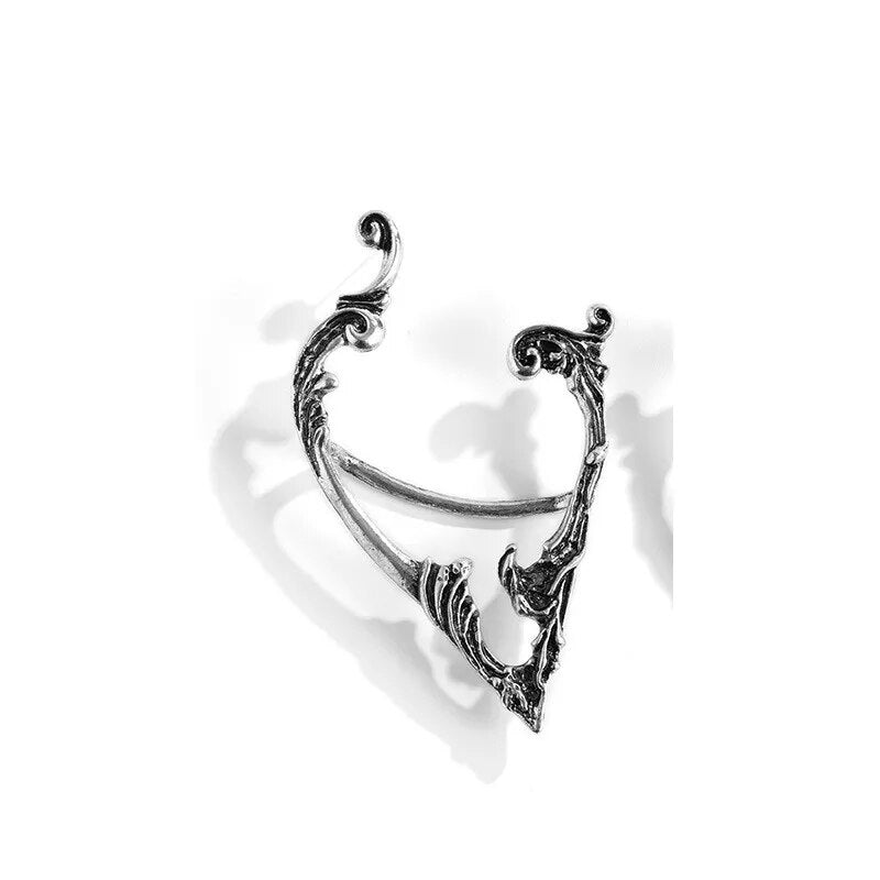 Punk Fairy Ear Cuff Earring Dark Elf Ear Clip No Piercing Earrings For Women Silver Color Goth Halloween Earcuff Jewelry