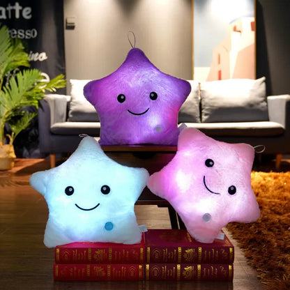 Cute Led Light Star Pillow Stuffed Soft Star Luminous Throw Pillow Cute Cushion With Colorful Light Child Girls Christmas Gift