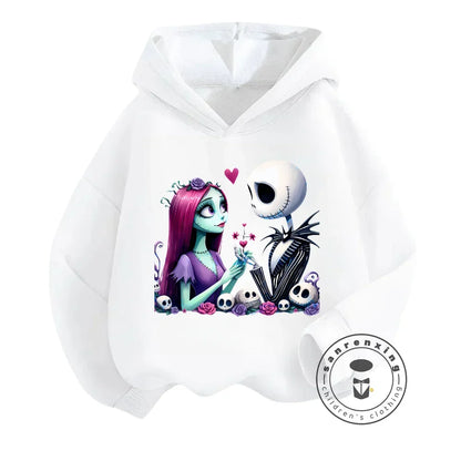 Kid's Fashion with The Nightmare Before Christmas Q-Edition Elastic Hoodie Perfect for Boys and Girls in Spring Autumn Season