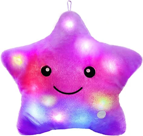 Cute Led Light Star Pillow Stuffed Soft Star Luminous Throw Pillow Cute Cushion With Colorful Light Child Girls Christmas Gift