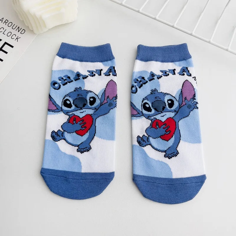 Anime Disney Stitch Cartoon Socks Kids Cotton Short Kawaii Boys Christmas Socks Children's Boat Socks Gifts Ankle Sock