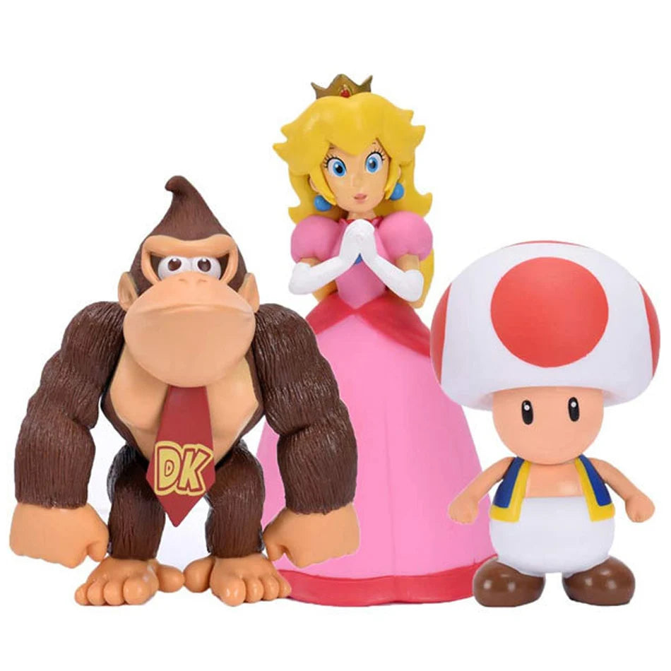 6pcs/set Super Mario Bros Cartoon Dolls Model Anime Figures Mario Creative Collectible Model Toys for kids Christmas Gift